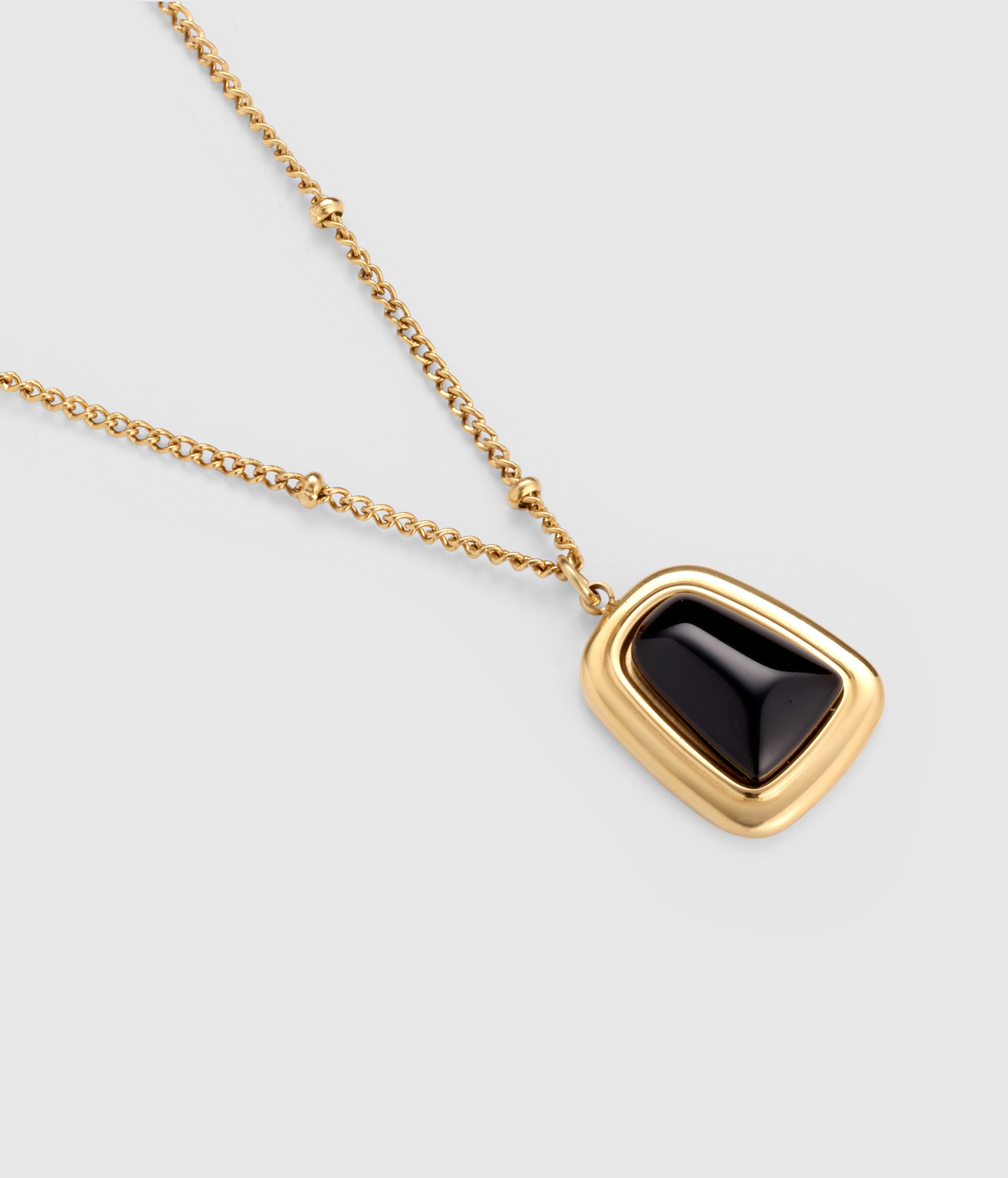 Rose Gold Black Necklace 1108 – TIQUE –